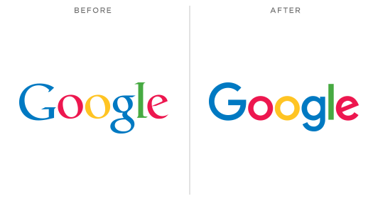 The Google Logo before and after September 1, 2015.